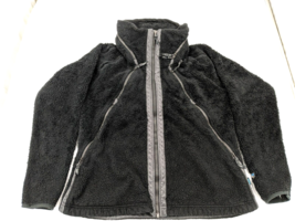 KUHL Women’s Flight Jacket Fleece Black Size XL Hood Outdoors Style 2015 - $77.61