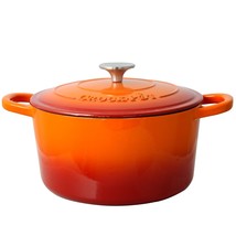Crock Pot Artisan 5 Quart Round Enameled Cast Iron Dutch Oven in Sunset Orange - $2,780.51 MXN