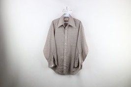 Vintage 60s 70s Streetwear Mens 16 32 Distressed Knit Collared Button Shirt USA - £35.48 GBP