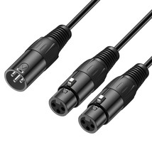 J&amp;D XLR Male to Dual XLR Female Splitter Cable, 3 Pin PVC Shelled 2 XLR ... - £14.84 GBP
