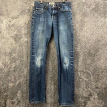 Naked and Famous Jeans Mens 32W 32L 32x32 Weird Guy Distressed Twill Sel... - £40.10 GBP