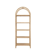 80&quot; Natural Wood Five Tier Arched Top Bookcase - $2,116.56 CAD