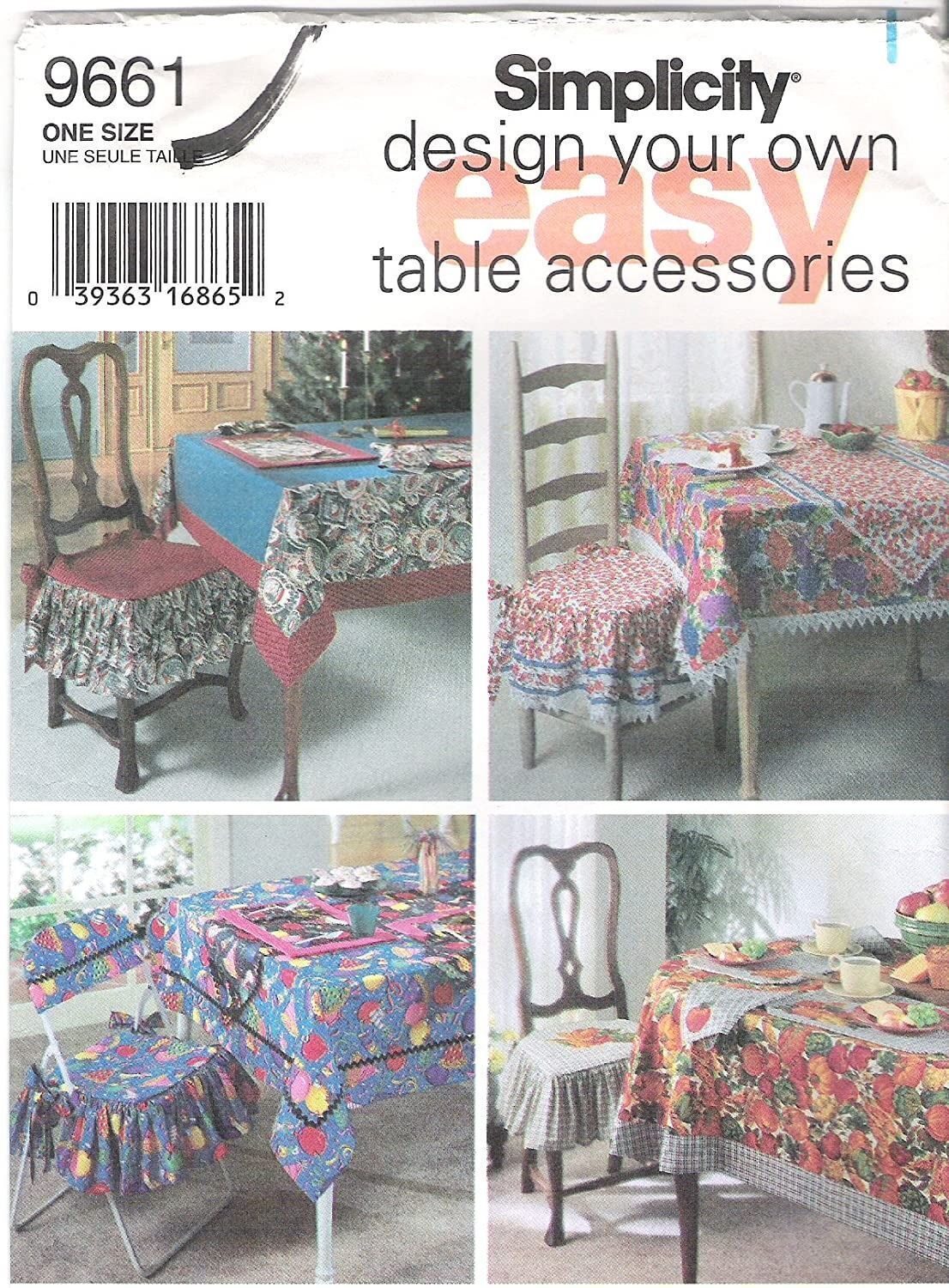 Simplicity Sewing Pattern 9661 Tablecloth Chair Covers Napkins Runners - £7.07 GBP