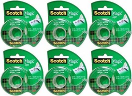 Scotch Magic Tape Invisible Matte Finish 3/4&quot; X 500&quot; (Pack of 6) - $14.84