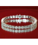 8 Carat Ct Round Cut Diamond Tennis Bracelet 14k White Gold Over 7.25&quot; - £197.25 GBP