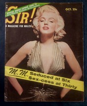 October 1956 Sir! Magazine Iconic Marilyn Monroe Cover Very Rare, Vintage Fine! - £220.51 GBP