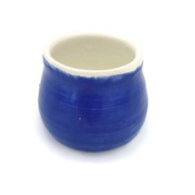 Artisan Succulent Planter Pot, Handmade Blue Ceramic Office Desk Accesso... - £45.53 GBP