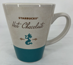 Starbucks Mermaid Siren Hot Chocolate Mug 2010 Coffee Cup Ceramic 15oz Tan Teal - £19.89 GBP