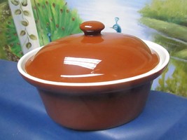 Hall Pottery Oven Casserole Brown 7 1/2 X 5 1/2&quot; - £42.12 GBP