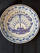 Porceleyne Fles 1920 Versailles Jan 1920 7&quot; Royal Delft WW-1 Blue wallplate - £52.63 GBP