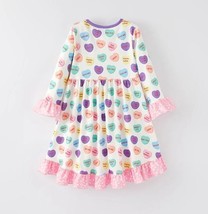 NEW Boutique Valentine&#39;s Day Conversation Hearts Print Girls Ruffle Dress - £4.77 GBP+