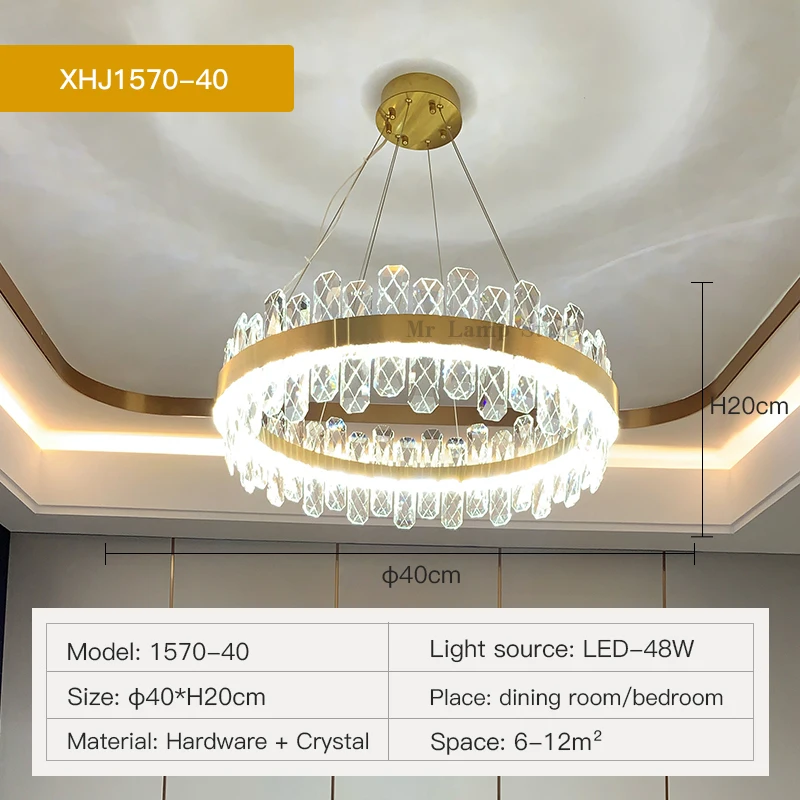 Chandelier For Living Room Crystal Lamp indoor Lighting  High-end Dining Room La - £198.91 GBP