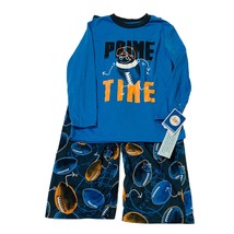 Circo Prime Time Football Cyber Blue Boy&#39;s Size Small 2 Pc Pajama Sleep ... - $16.04