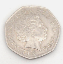 Elizabeth II UK 1998 50 Fifty Pence Coin - $4.94