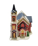 Christmas Village Church Ceramic 10 inch Steeple Holiday Decor No Light - £15.55 GBP