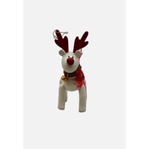 Vtg 1987 Avon Belvedeer The Christmas Reindeer Red Nose Wood Ornament - £8.18 GBP