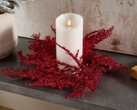 Glistening Maiden Hair Fern Candle Ring by Valerie in Red - $193.99