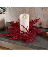 Glistening Maiden Hair Fern Candle Ring by Valerie in Red - £152.79 GBP