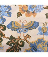 Chase and Early Fabric Material Large Floral Butterfly Deseree Blue Yell... - £8.38 GBP