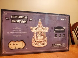 Rokr 3D Wooden Puzzle Romantic Carousel Music Box Mechanical Model Building Kit - £40.08 GBP
