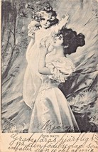 Dio Natt ! Buono Night-Young Madre Con Little Girl ~ 1900s Svedese Foto - £7.58 GBP