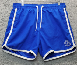 Abercrombie &amp; Fitch Athletic Shorts Men Large Blue Mesh Elastic Waist Drawstring - $23.09