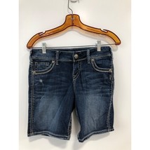 Silver Jeans Blue Suki Short Womens Size W27 Distressed Denim Bermuda - $18.61