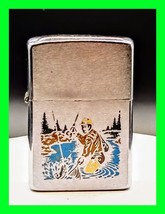 Vintage 1973 Fisherman Zippo Lighter - Correct Original Insert - Working Order - £47.95 GBP