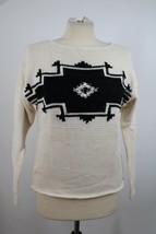 Lauren Ralph Lauren Jeans Co PM Beige Black Aztec 100% Cotton Knit Sweater - £19.68 GBP