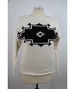 Lauren Ralph Lauren Jeans Co PM Beige Black Aztec 100% Cotton Knit Sweater - £19.68 GBP
