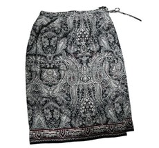 Liz Claiborne Maxi Wrap Skirt Size 16 Paisley Side Tie Long Lined Modest - $19.79