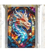 Mystical Dragon Faux Stained Glass ART Design – 2D Flat Acrylic Fantasy Art - $37.46 CAD