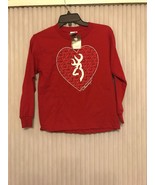 BROWNING Youth Buckmark Heart L/S Tee Cardinal Sz S Ships N 24h - $564.12 MXN