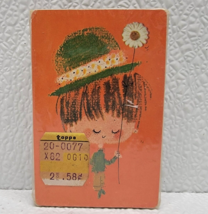 Vintage Playing Cards Stardust Plastic-Coated PINOCHLE Boy Green Hat Daisy - $10.93