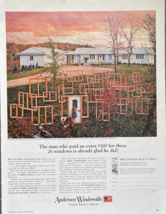 1966 Andersen Windows Vintage Print Ad Windowalls Wooden Frames On Lawn - $14.45