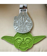 Star Wars Millennium Falcon Yoda Silicone Trivet Hot Pad New Disney 2pc ... - £22.01 GBP