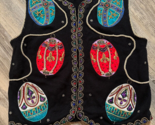 Vtg Belle Pointe Sweater Vest Size Large Beaded Faberge Eggs Appliques - $22.24