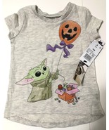 Star Wars Baby Yoda Girl’s Grey Halloween Short Sleeve T-Shirt Size: 18M - £9.61 GBP