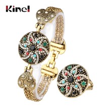 Vintage Look Indian Starfish Bracelet Ring For Women White Crystal Colorful Resi - £10.47 GBP