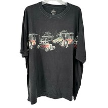 Red Head T-Shirt 2XL Black SS With Vintage Hot Rod Car Print on Both Sides - $4.95