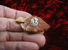 (Y-LAD-6) Ladybug ladybird beetle love bugs figurine leaf carving SOAPST... - $8.99