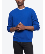 Calvin Klein Men's Solid Crewneck Merino Wool Sweater Kinetic Blue-XS - $45.99