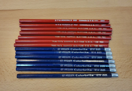 Vtg Eberhard Faber Colorbrite Fuse-Tex Nappco Colored Pencils Red 155 Blue 2125 - $16.99