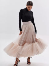EXCLUSIVE BEIJE TULLE SKIRT. LENGTH 80 CM. Any size and color. SO TRENDY - $62.00+