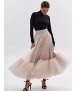 EXCLUSIVE BEIJE TULLE SKIRT. LENGTH 80 CM. Any size and color. SO TRENDY - $86.01 CAD+