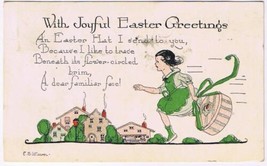 Easter Postcard Joyful Easter Greeting E B Weaver 1921 - $3.46