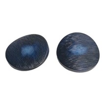 Lot 2 Big Buttons Vintage Dark Blue Carved Brush 33 mm Diameter Shank - $6.76