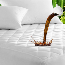 Waterproof Quilted Mattress Pad Bamboo Fitted Matress Protector Bed Cover Deep - £39.54 GBP+