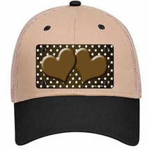 Brown White Small Dots Hearts Oil Rubbed Novelty Khaki Mesh License Plat... - £23.17 GBP