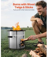 VEVOR Camping Rocket Stove Wood Burning Portable Rocket Stove with Carry... - $176.81 CAD